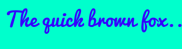 Image with Font Color 3300FF and Background Color 00FFCC
